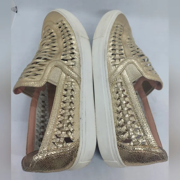 Tory Burch Huarache 2 Slip-On Sneakers Shoes Woven Golden Womens Size 9.5M - Picture 8 of 16
